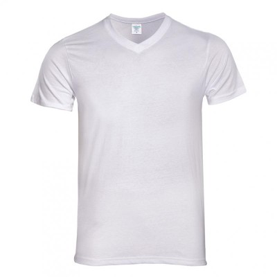 Ανδρικό μπλουζάκι με 'V' λαιμό WHITE