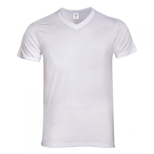 Ανδρικό μπλουζάκι με 'V' λαιμό WHITE